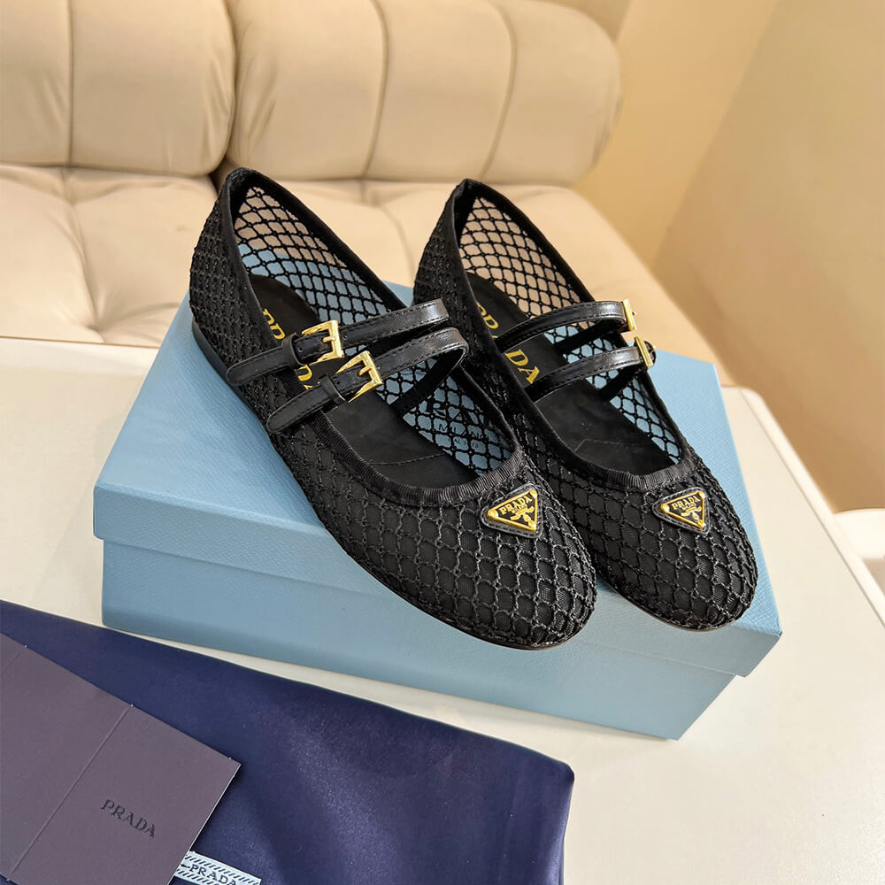 Pra*a Mesh fabric ballerinas