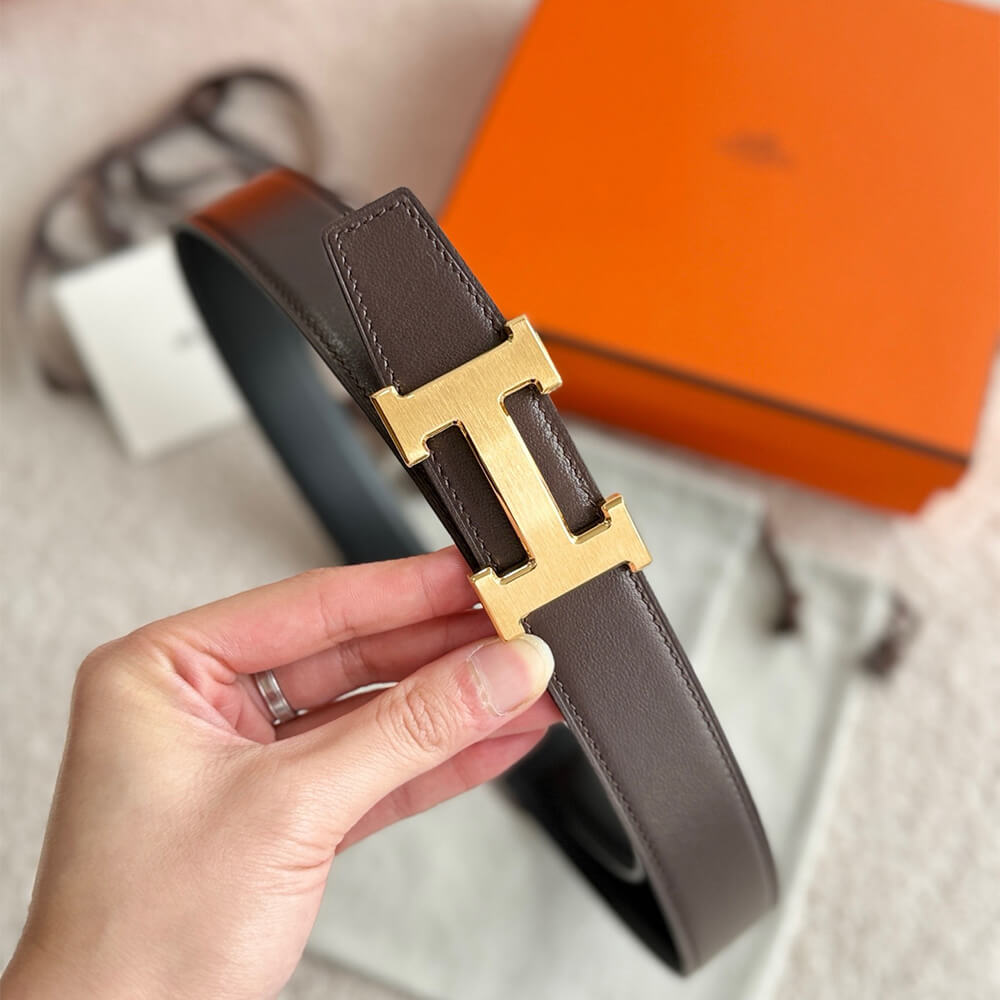 H**me5 H belt buckle & Reversible leather strap 32 mm