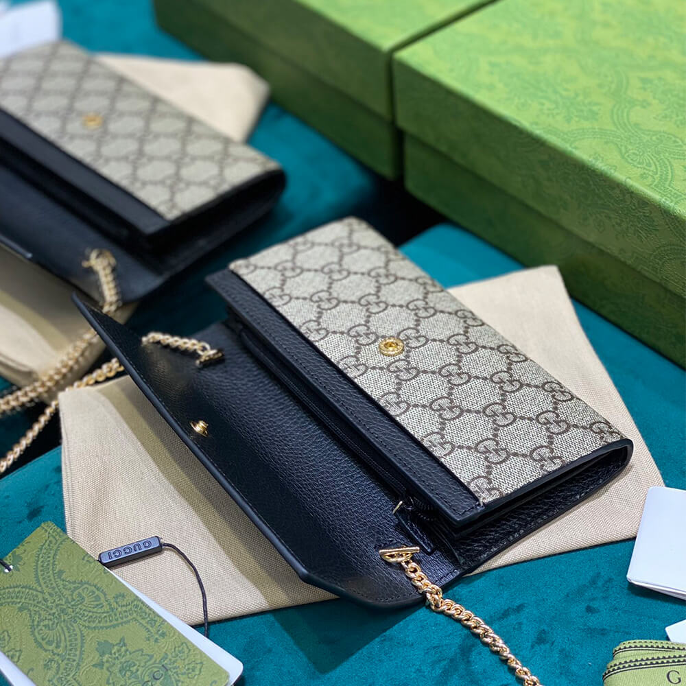 Bi-color GG Marmont wallet on chain(HIGH-END GRADE)