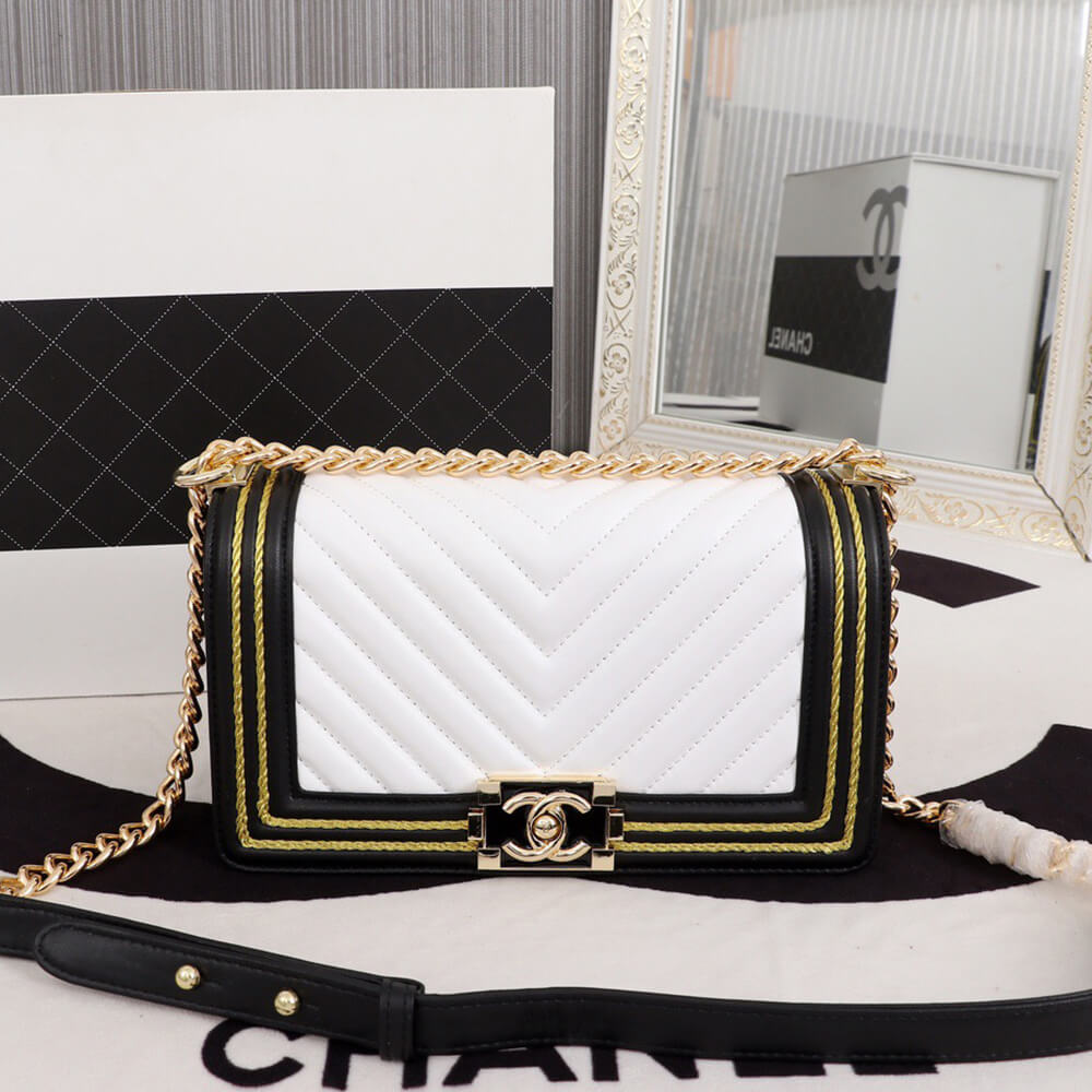 Chevron Boy Ch**el Handbag