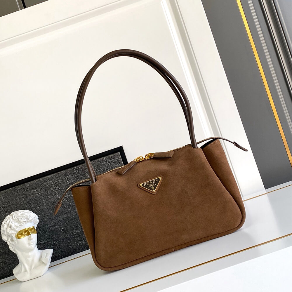 Pra*a Darling medium suede shoulder bag