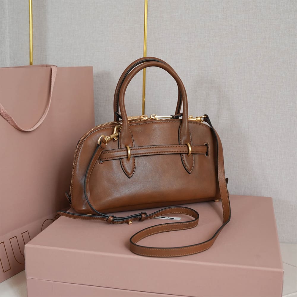 M1um1u Regular Aventure nappa leather top-handle bag(HIGH-END GRADE)