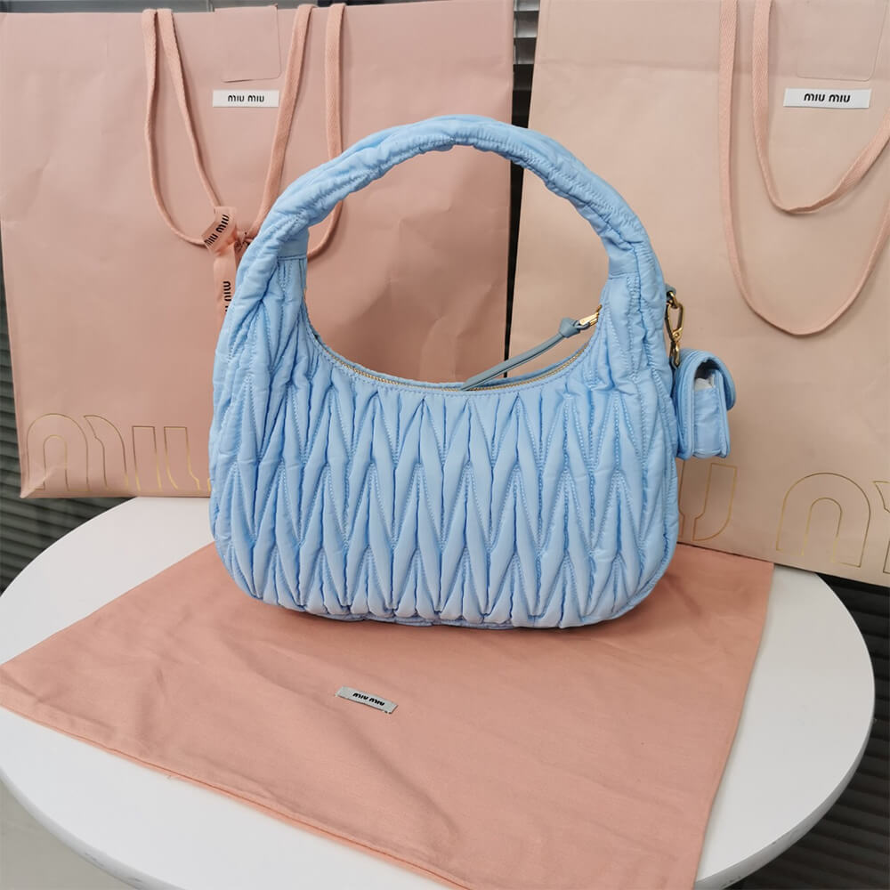 M1v wander matelasse regenerated nylon hobo bag