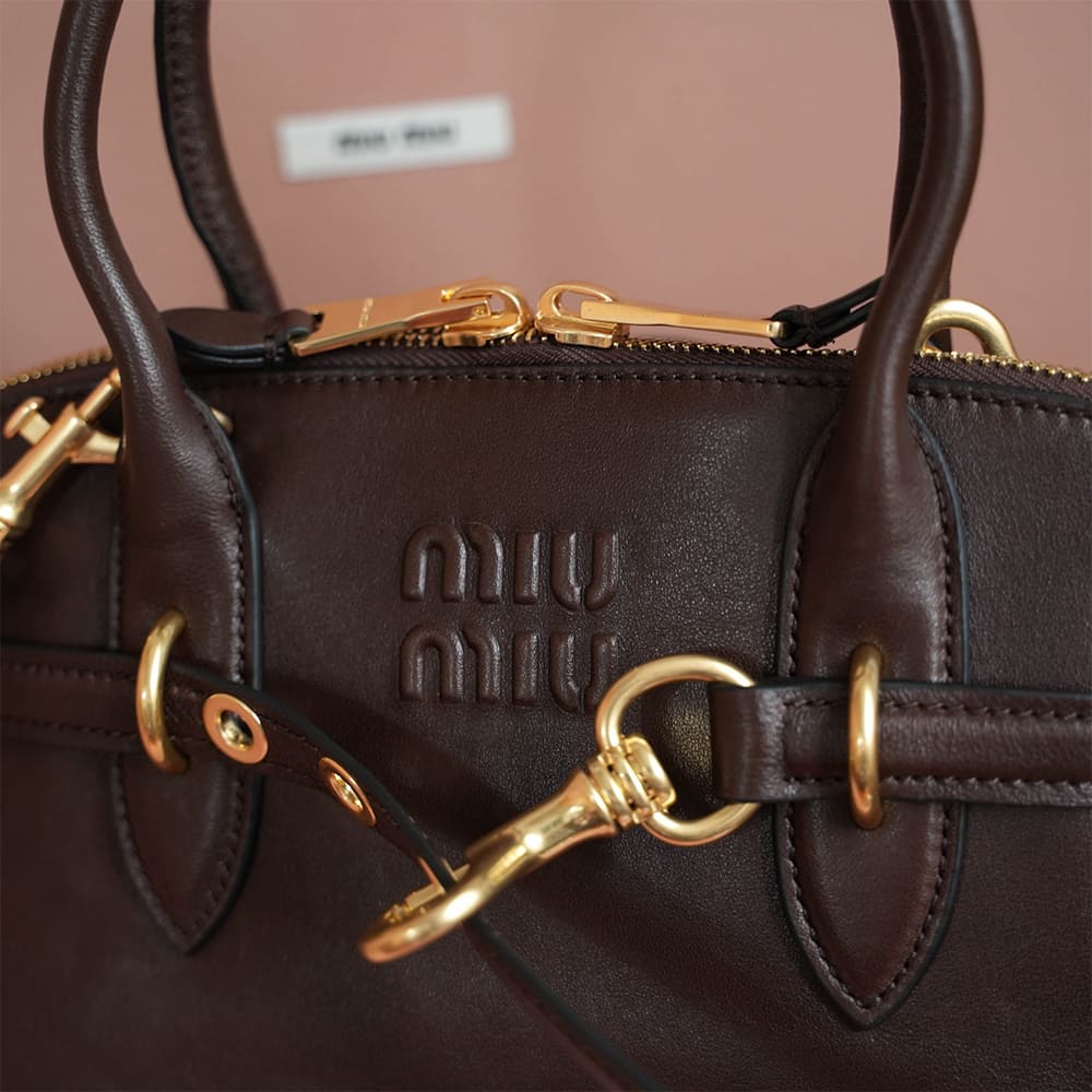 M1um1u Regular Aventure nappa leather top-handle bag(HIGH-END GRADE)