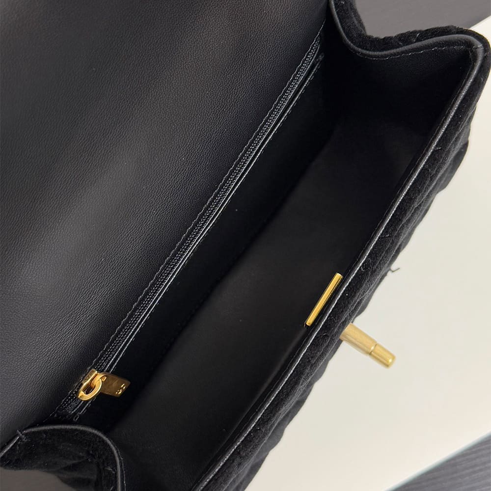 Ch**el MINI FLAP BAG WITH TOP HANDLE(HIGH-END GRADE)
